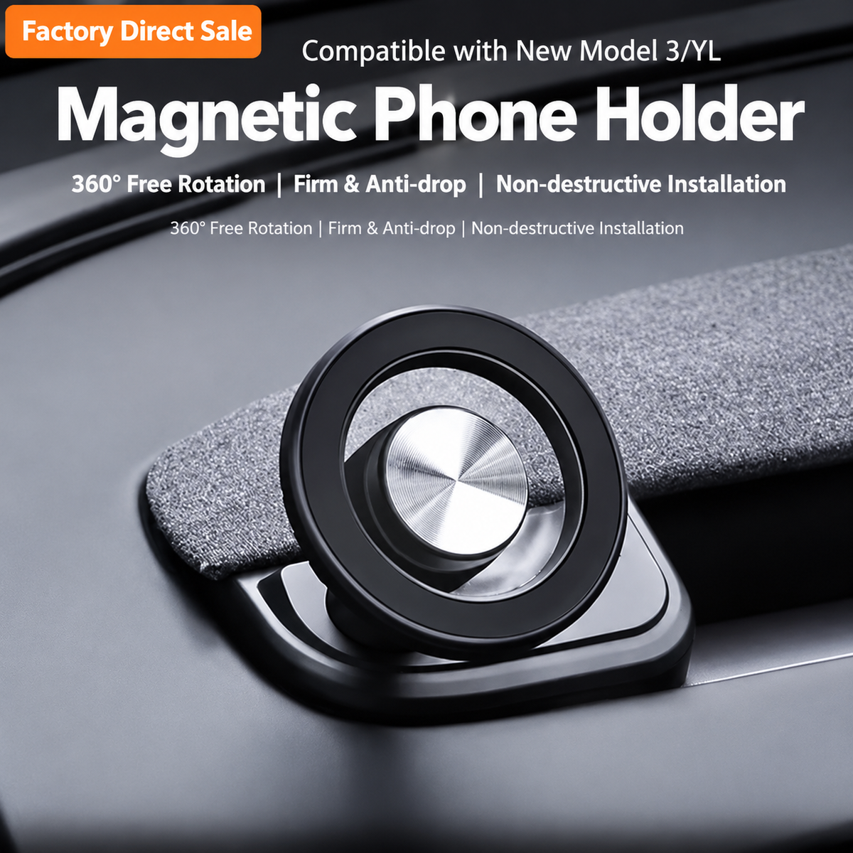 Magnetic phone holder suitable for Tesla model3 Highland/Y Juniper