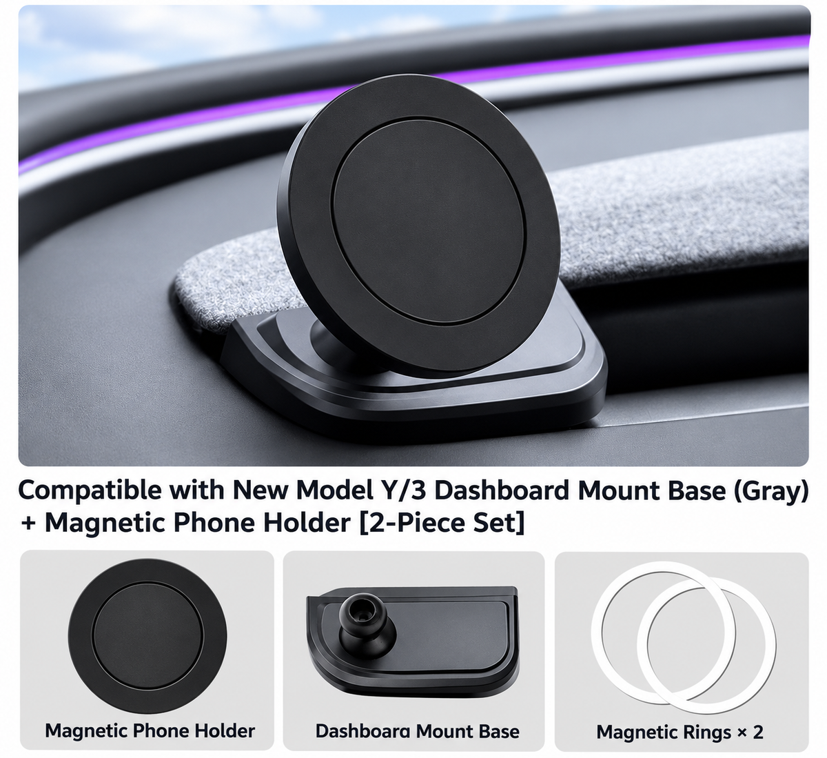 Magnetic phone holder suitable for Tesla model3 Highland/Y Juniper
