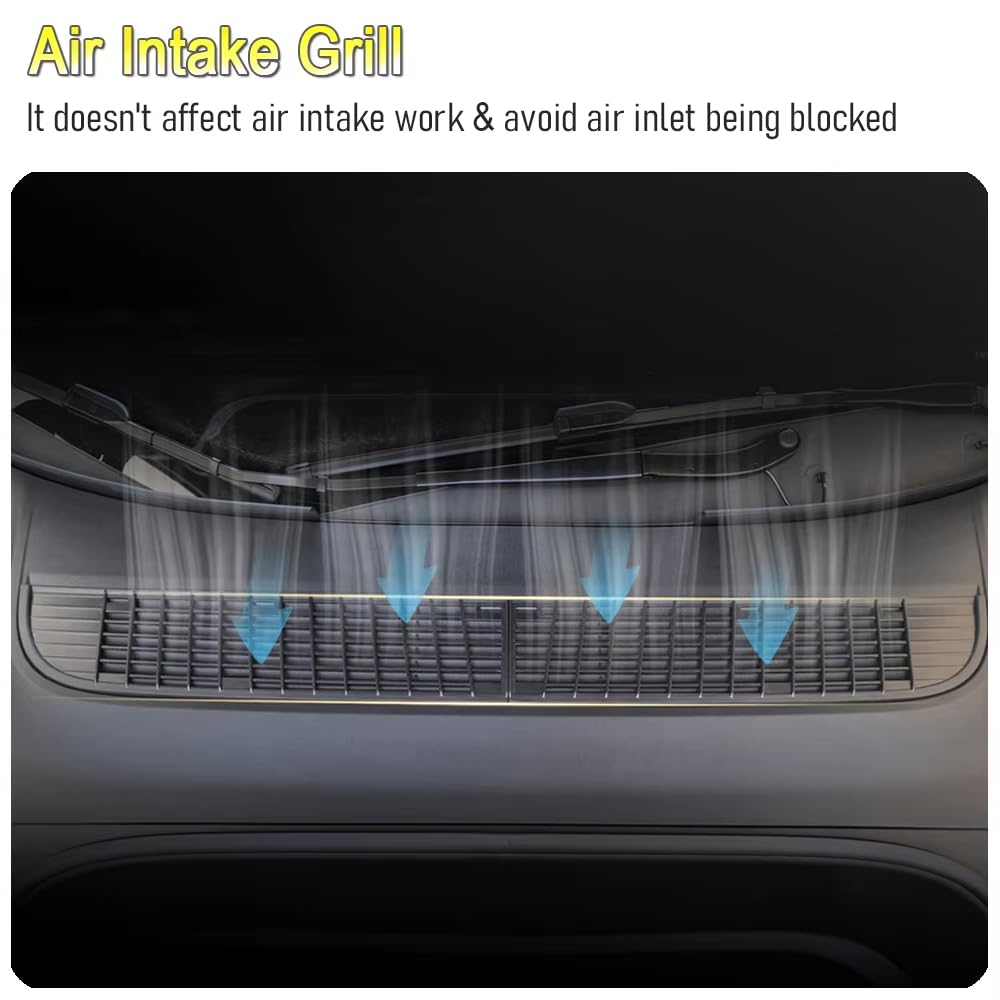 Air Intake Protective Cover Grille for Tesla Model Y 2025 2026 Juniper Air Vent Cover Air Intake Vent Grille Cover for tesla Model y Air Intake Accessories (black)