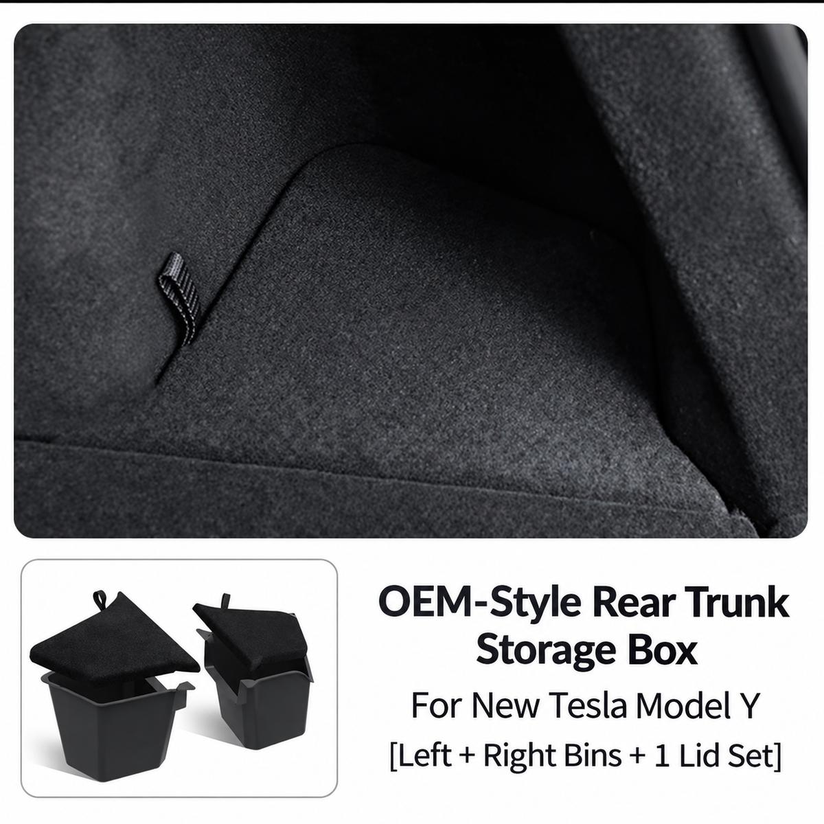 Compatible For Tesla Rear  Modely Trunk Organizer Side Storage Box, Odorless Garbage Bins Car Accessories(Y right 2PCS)