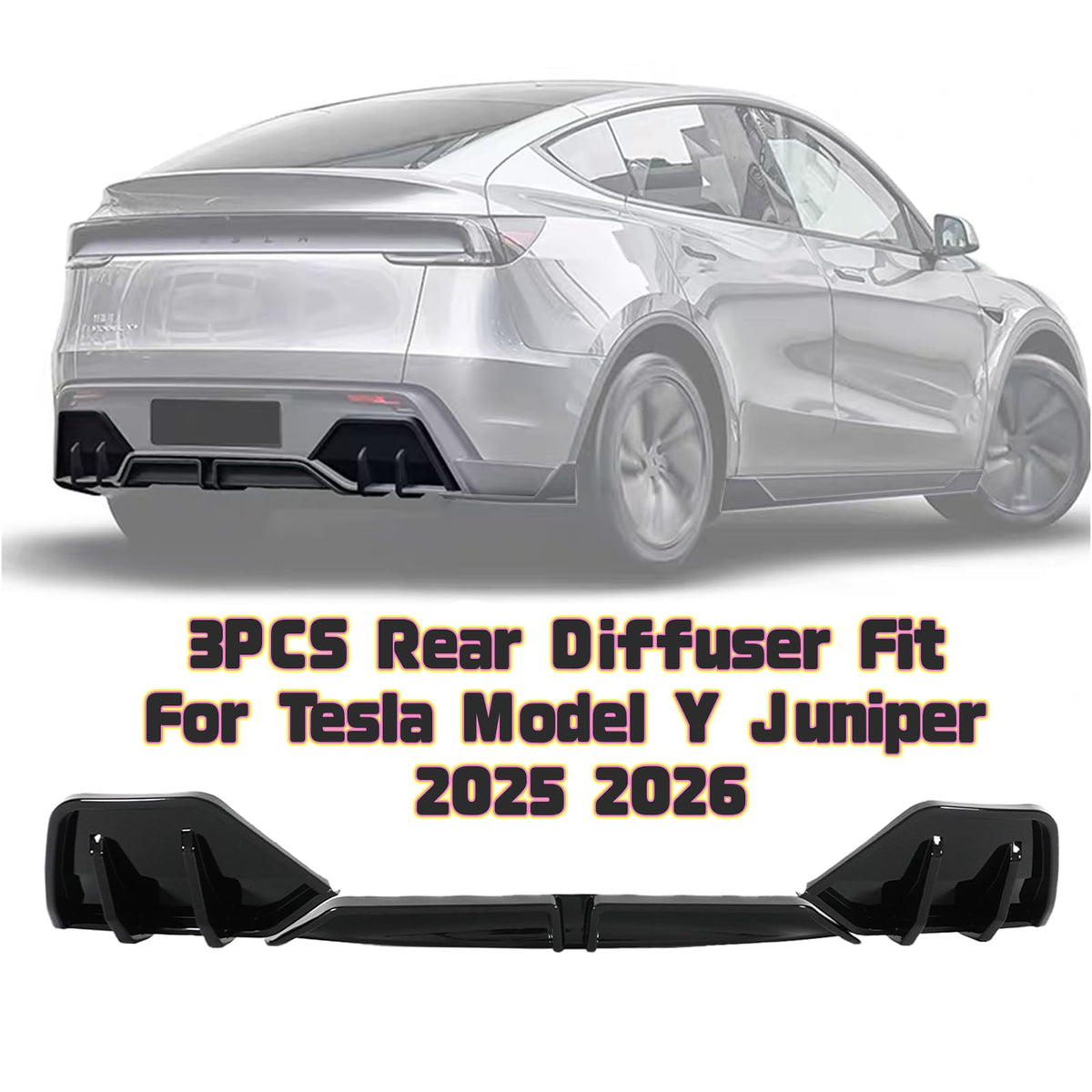 Rear Bumper Diffuser Lip 2PCS for Tesla Model Y Juniper 2025 2026