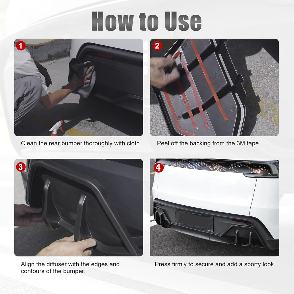 Rear Bumper Diffuser Lip 2PCS for Tesla Model Y Juniper 2025 2026