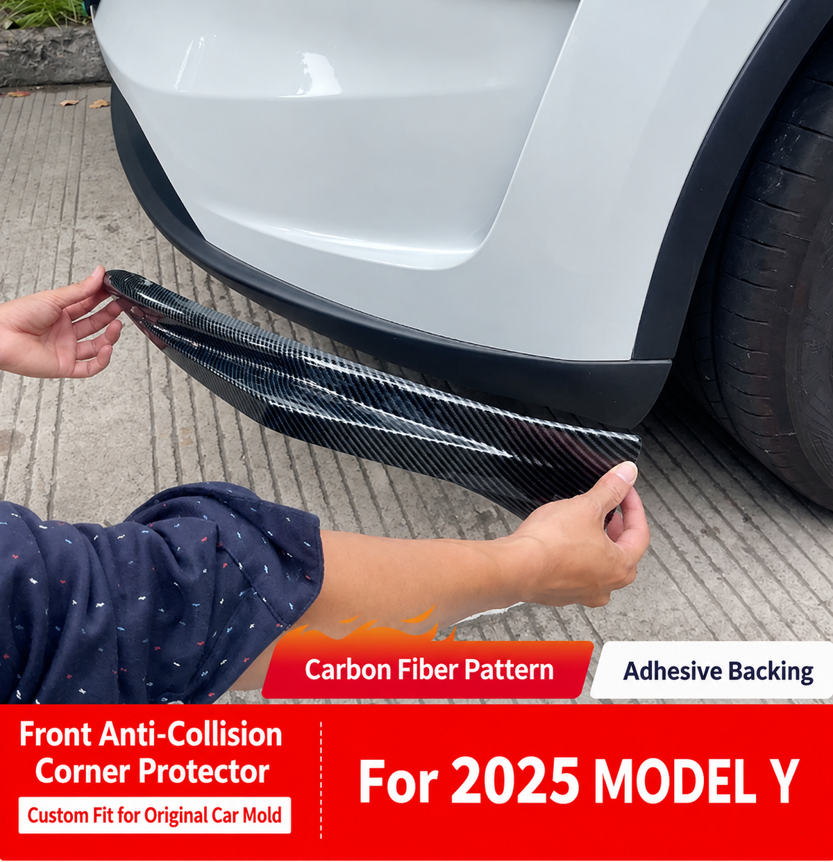 Suitable for Tesla Model Y, front lip, front shovel, front bumper, crash bar, front bumper kit, corner guard modification