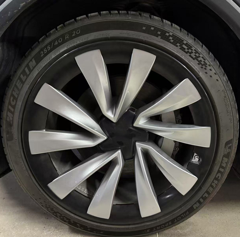 for Tesla Model Y 21 Inch Wheel Rim Protector Hubcaps Uberturbine Wheels Rim Cover Tire Trim Rings Matte Black 4Pcs Model Y Accessories