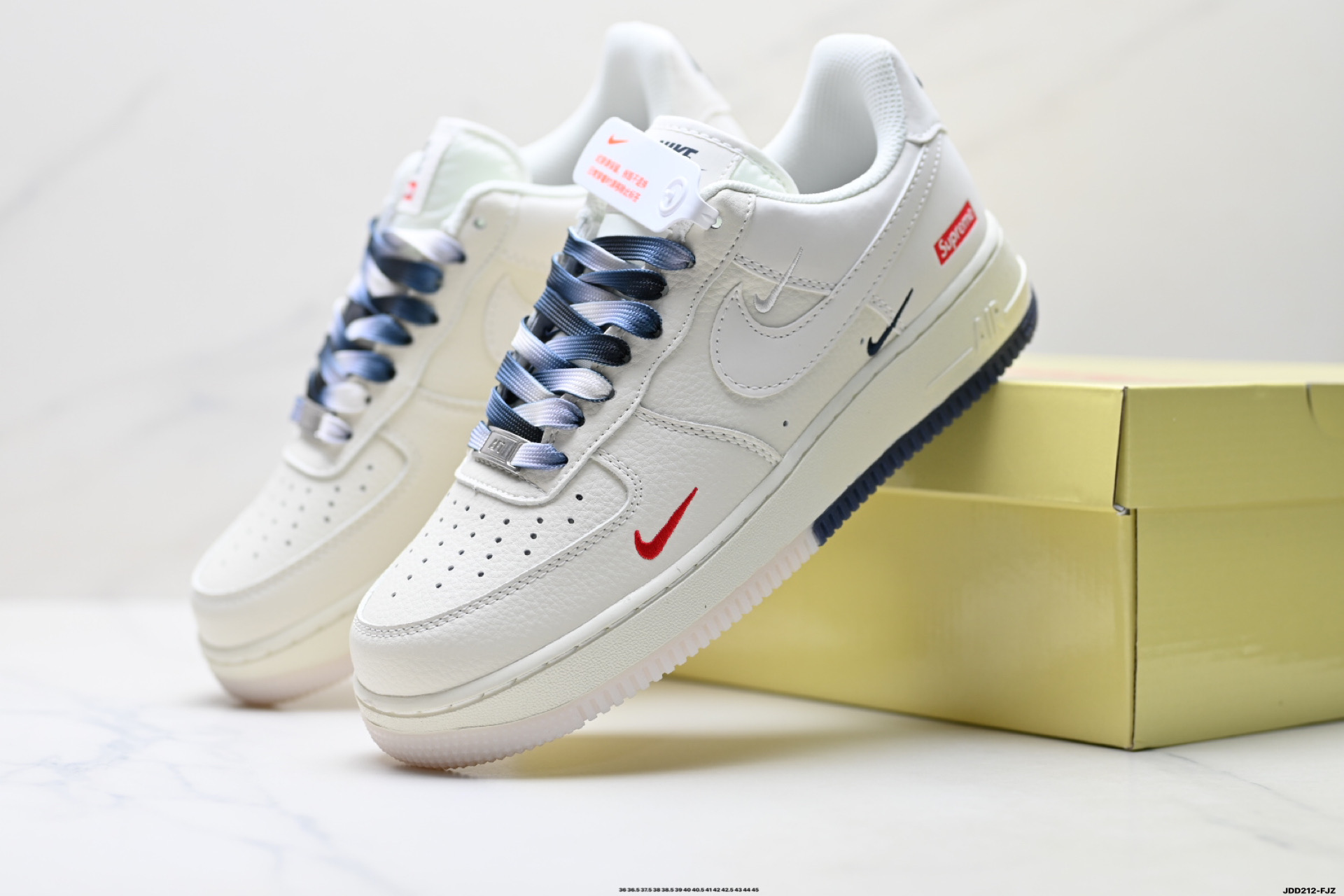 Nike Air Force 1 Low x Supreme "White/Blue" Casual Sneakers, Unisex