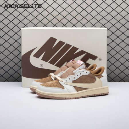Jordan 1 Retro Low OG SP Travis Scott Sail Shy Pink DM7866-106 Unisex