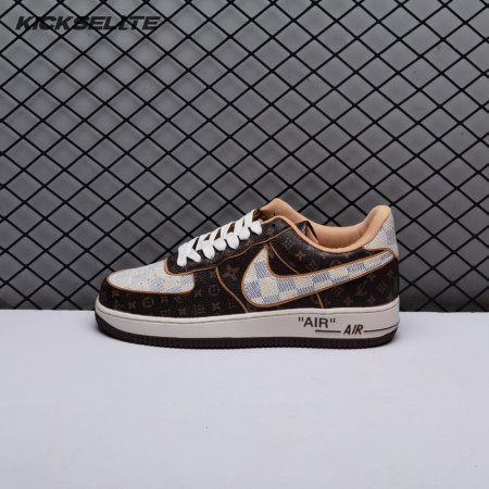 Nike Air Force 1 Low Monogram Brown Damier Azur Unisex (Special Box)