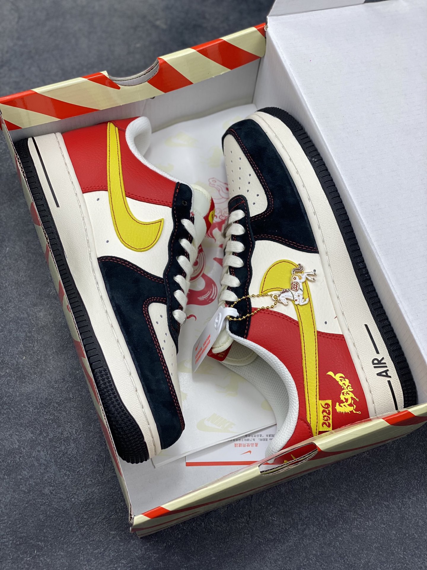 Nike Air Force 1 Low "Year of the Horse" 2026 Red Black Yellow Casual Sneakers